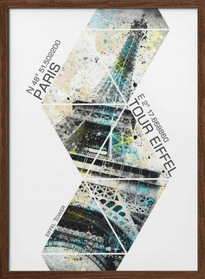 Modern Art Eiffel Tower Coordinates Poster