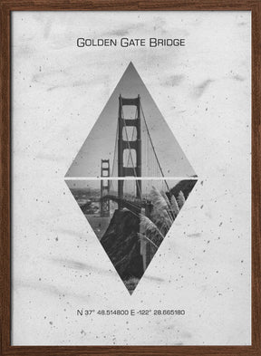 Coordinates SAN FRANCISCO Golden Gate Bridge Poster