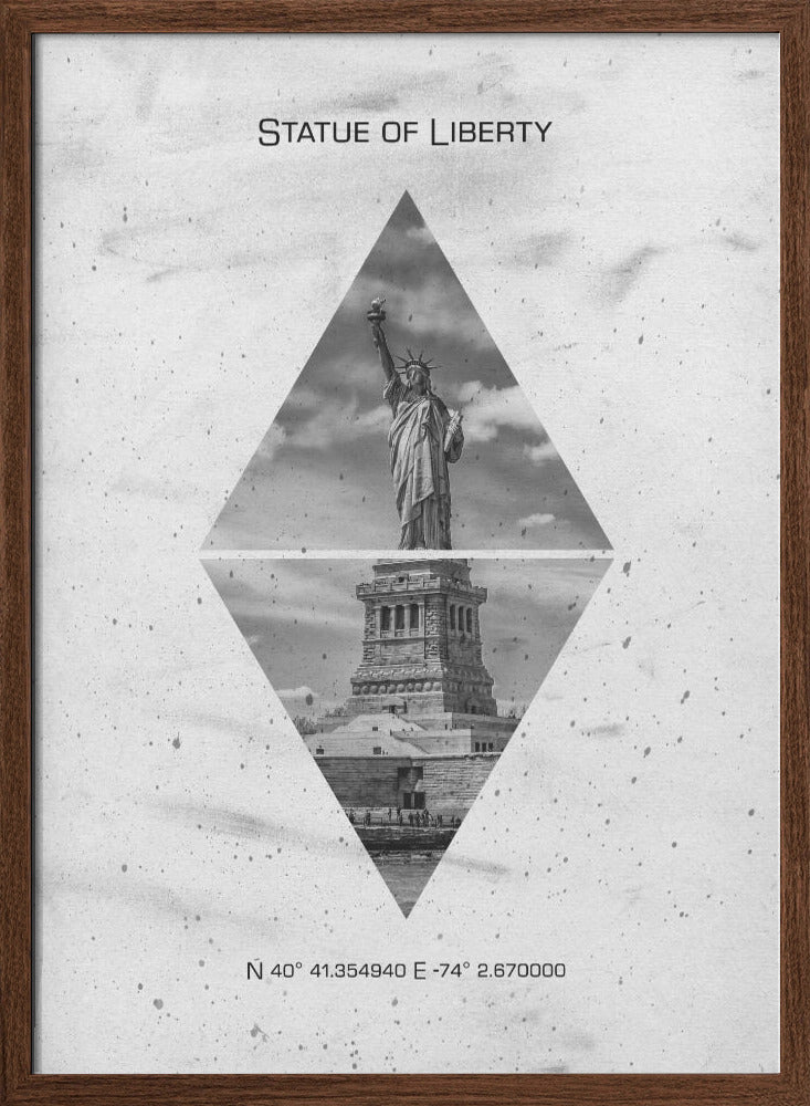 Coordinates NEW YORK CITY Statue of Liberty Poster