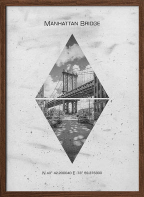 Coordinates NEW YORK CITY Manhattan Bridge Poster