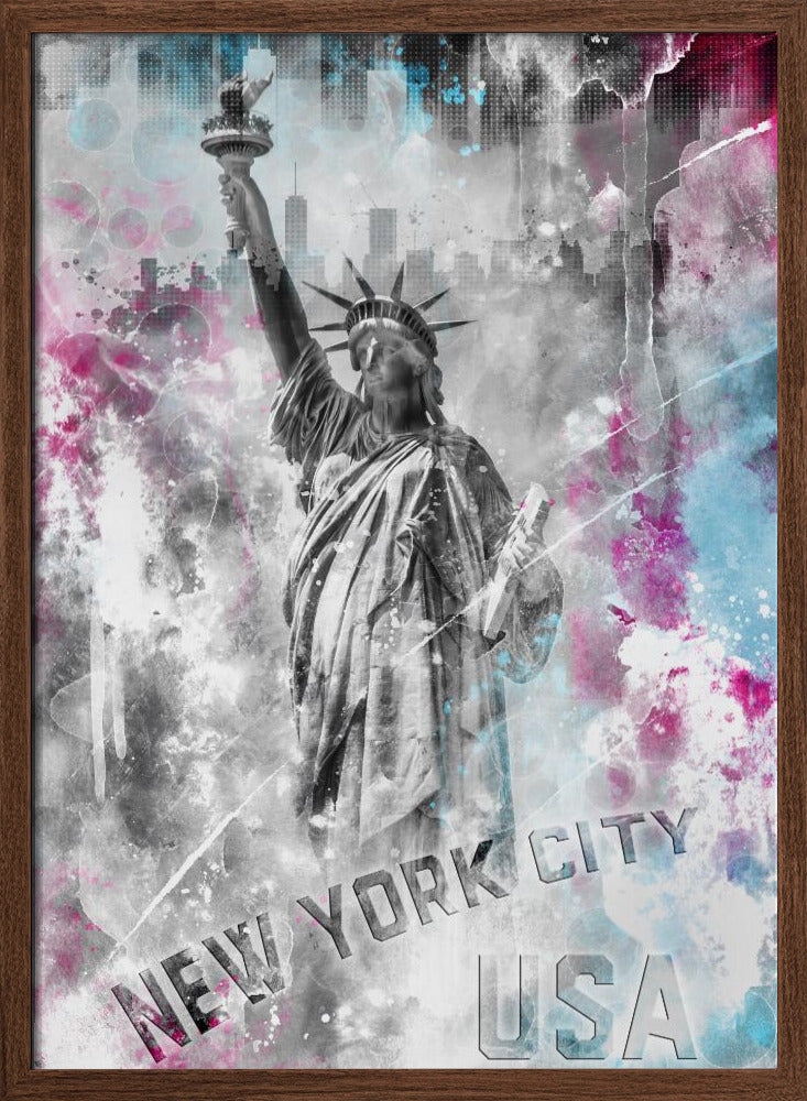 POP ART Statue of Liberty - Splashes Poster