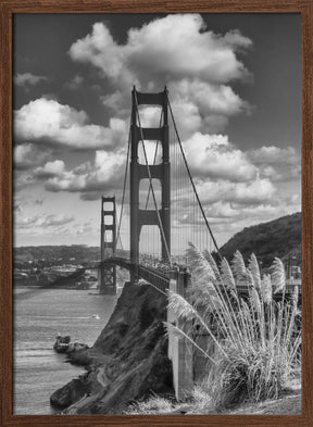 SAN FRANCISCO Golden Gate Bridge - monochrome Poster