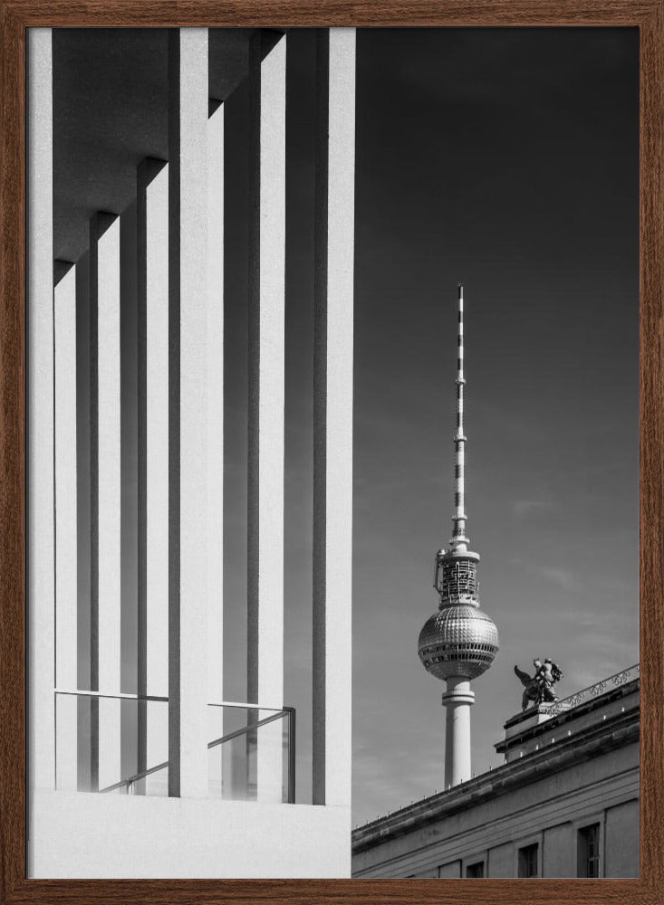 BERLIN MONOCHROME Television Tower &amp; Museum Island Poster