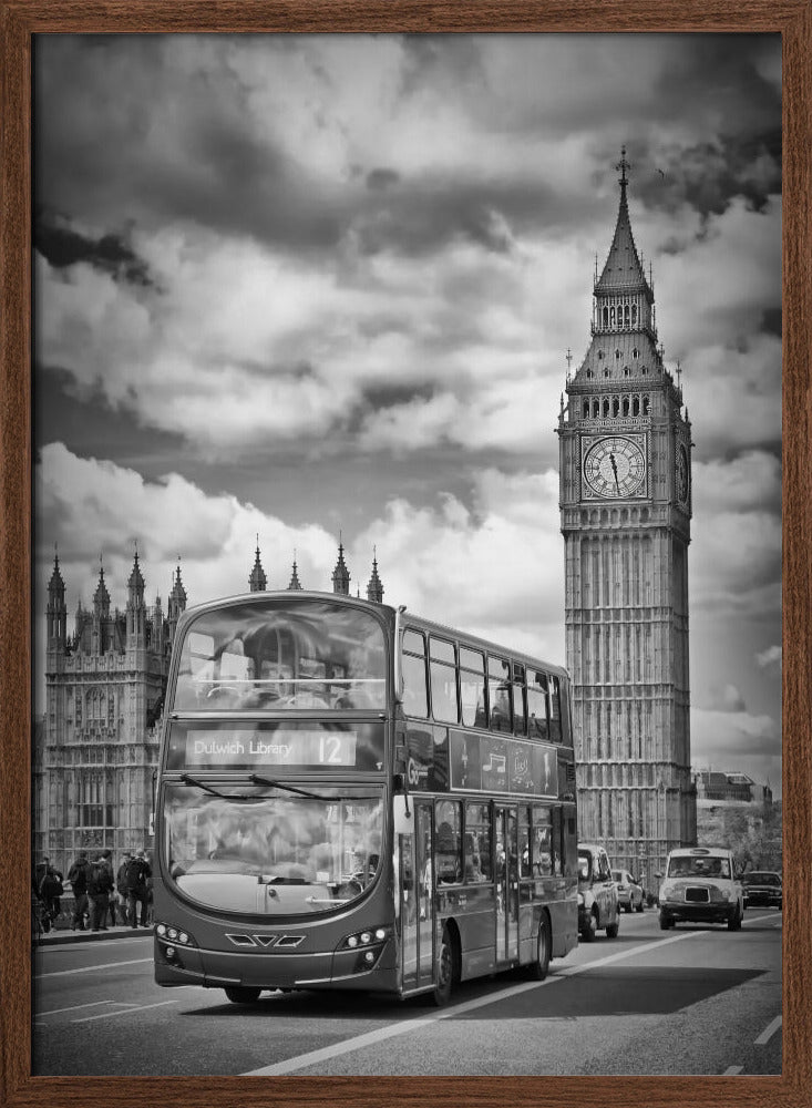 LONDON Houses of Parliament and traffic Poster