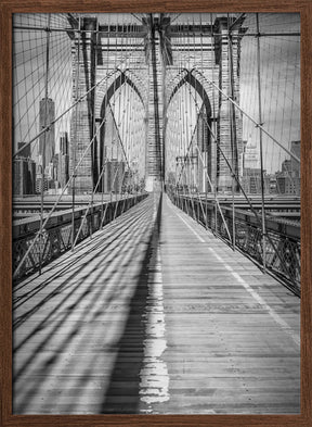 NEW YORK CITY Brooklyn Bridge - upright slim panorama Poster