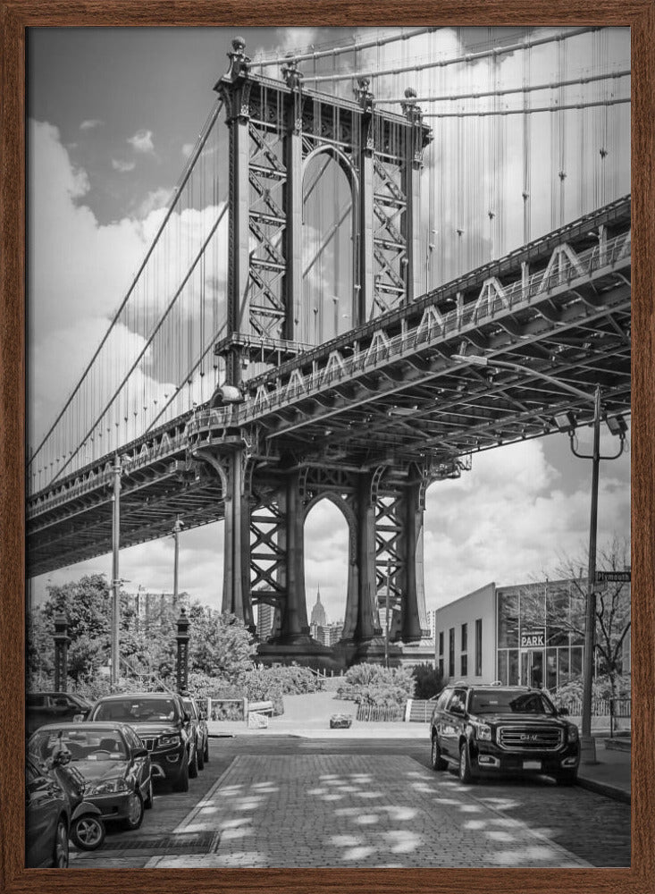 NEW YORK CITY Manhattan Bridge - upright slim panorama Poster