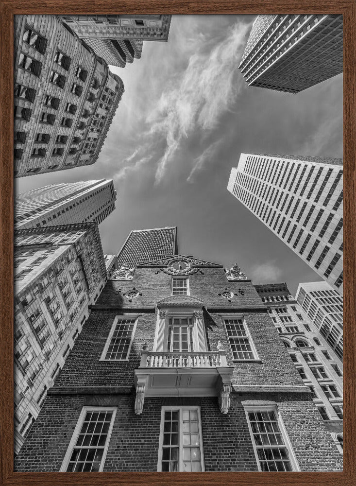 BOSTON Monochrome Old State House Poster