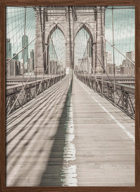 NYC Brooklyn Bridge Panorama | urban vintage style Poster