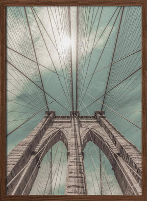 NEW YORK CITY Brooklyn Bridge in Detail | urban vintage style Poster