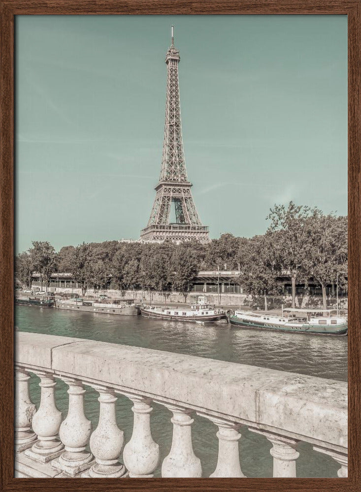 PARIS Eiffel Tower &amp; River Seine | urban vintage style Poster