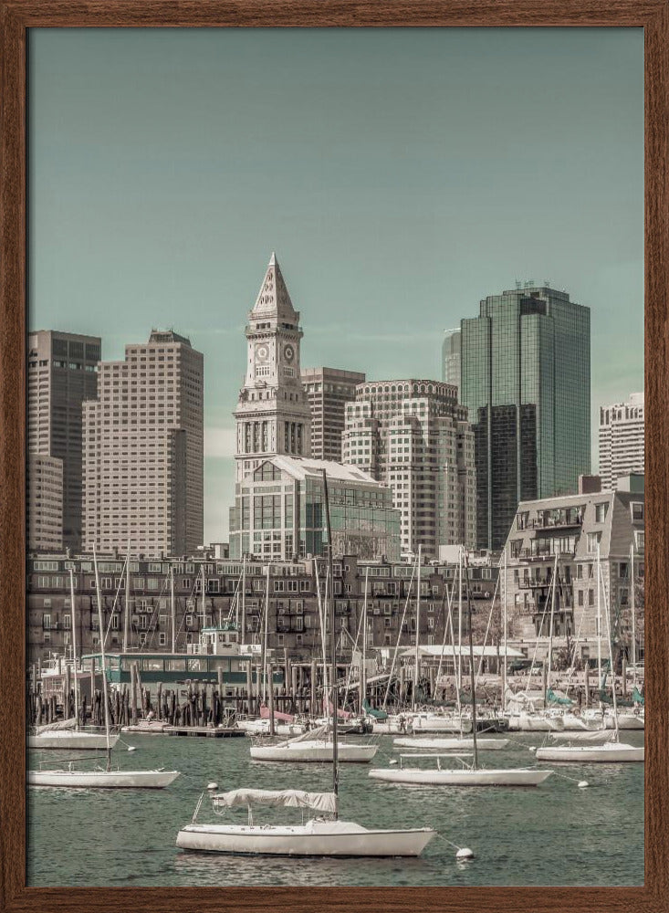 BOSTON Skyline North End &amp; Financial District | urban vintage style Poster