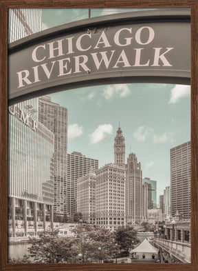 CHICAGO Riverwalk | urban vintage style Poster