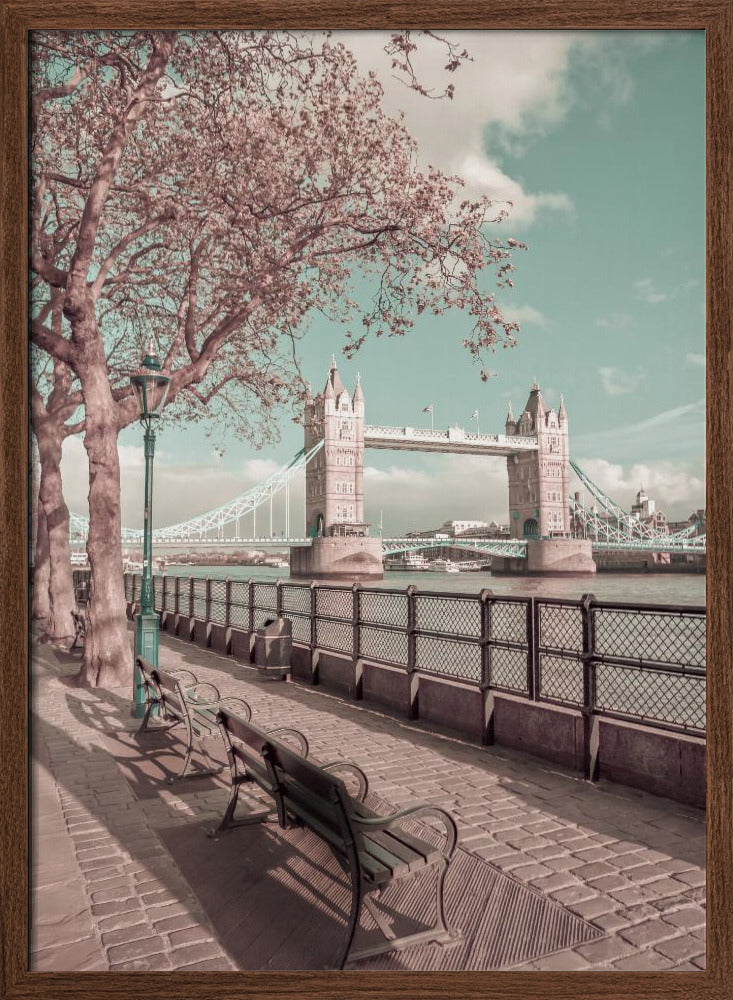 LONDON Thames Riverside &amp; Tower Bridge | urban vintage style Poster