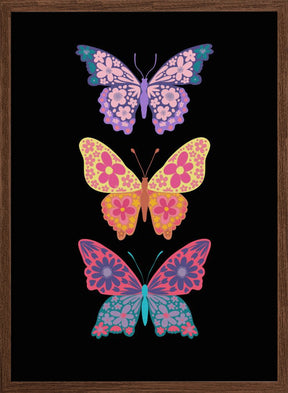 Colorful floral butterflies III Poster