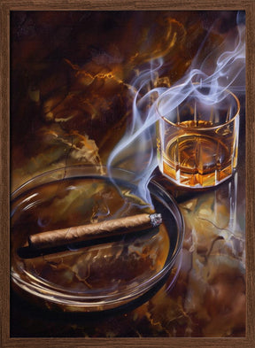 Whiskey and cigar Poster