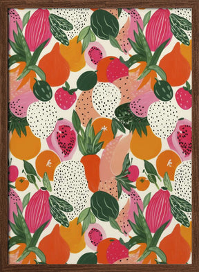 Fresh fruits pattern Poster