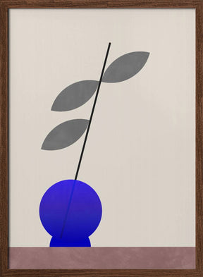 Blue round vase Poster