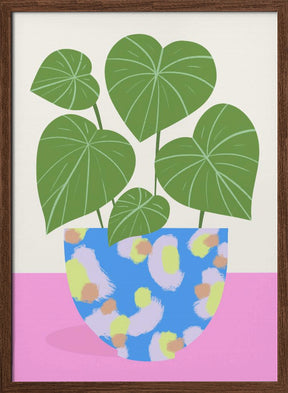 Plant in Patterned Pot Poster