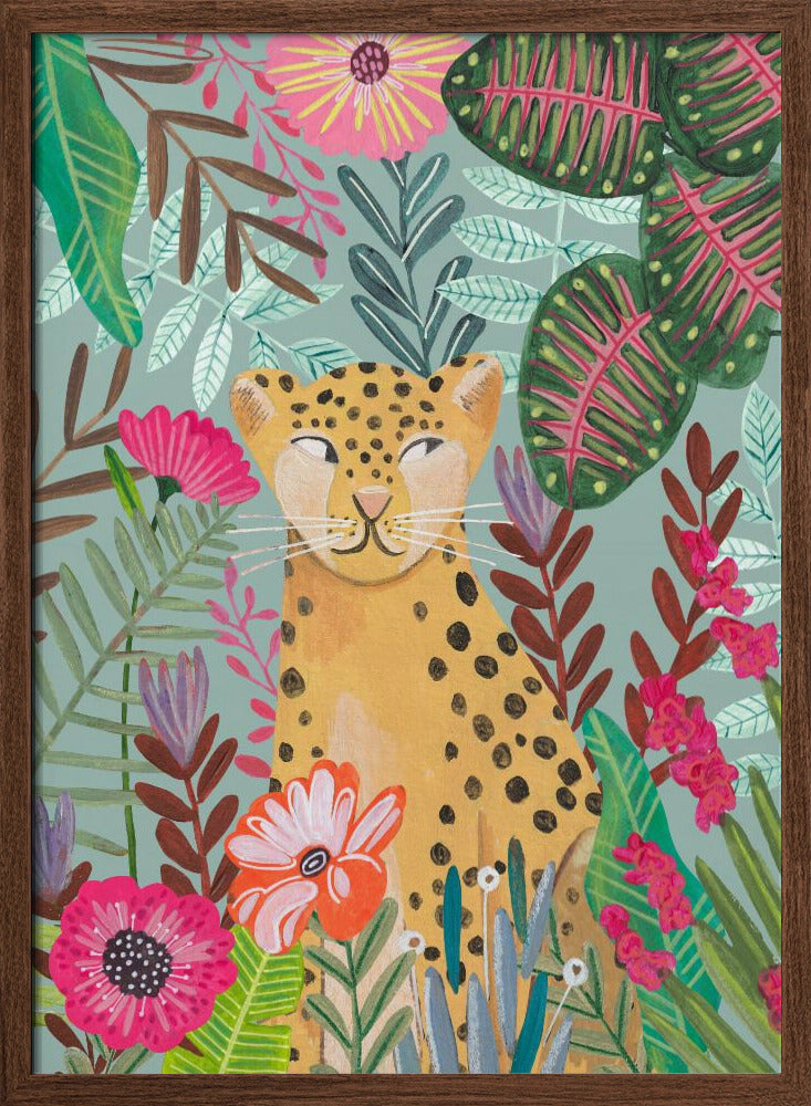 Leopard in the Jungle Poster