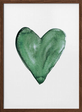 Watercolor heart green Poster