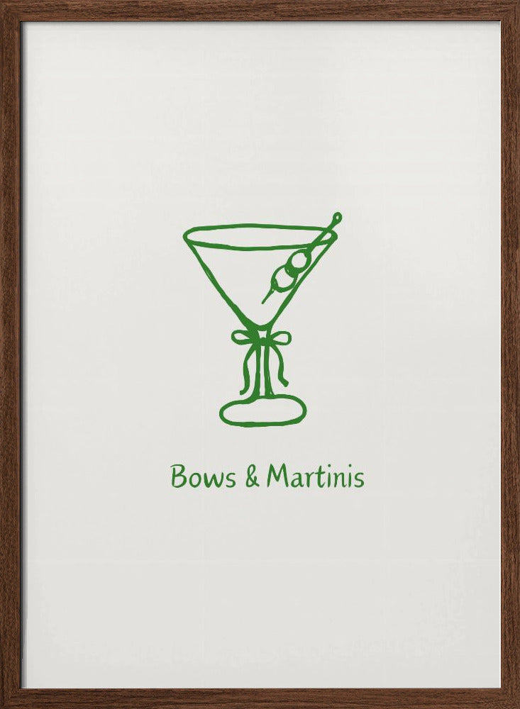 Green Bows and Martinis Poster