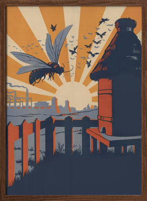 Bees and the Honeycomb Poster