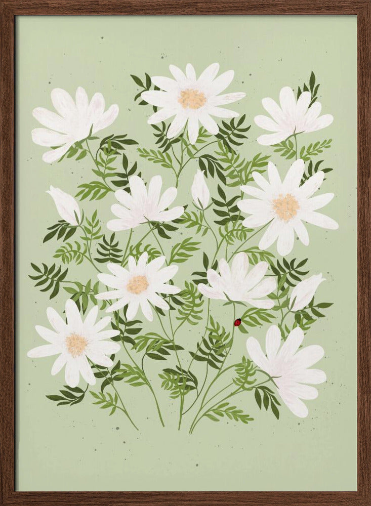 Ladybug flowers Poster