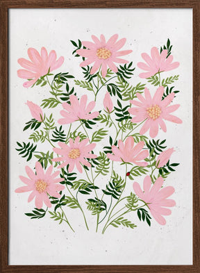 Ladybug flowers pink Poster