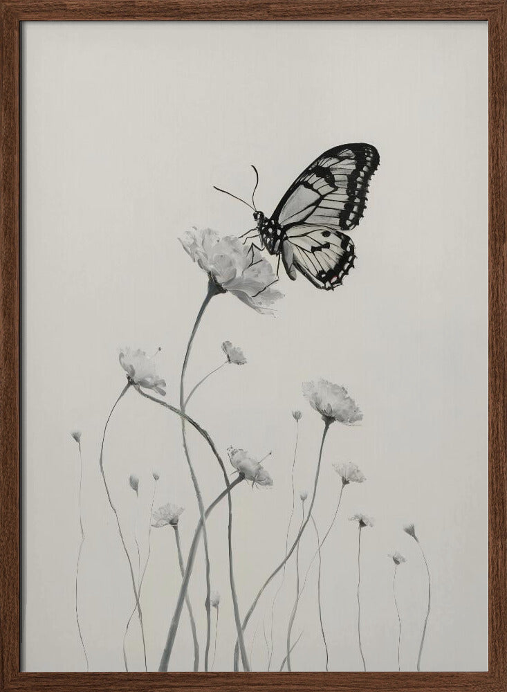 Butterfly and Flowers Poster