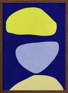 Abstract Forms Blue and yellow Poster