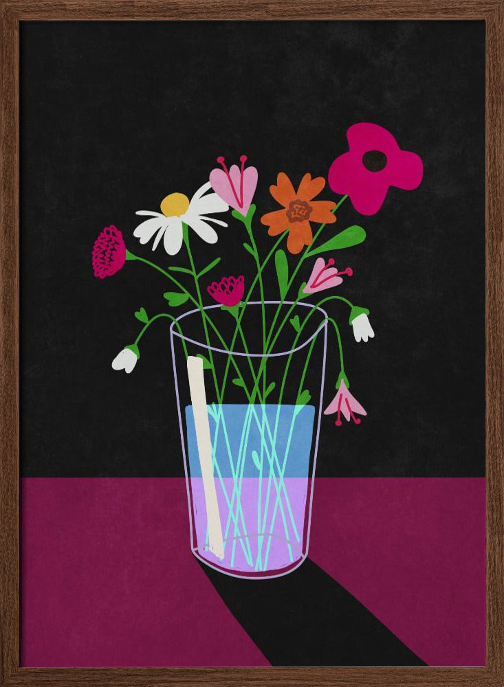 Flowers glow in the dark Poster