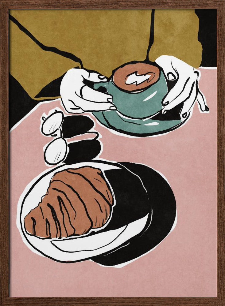 Croissant et café au lait Poster