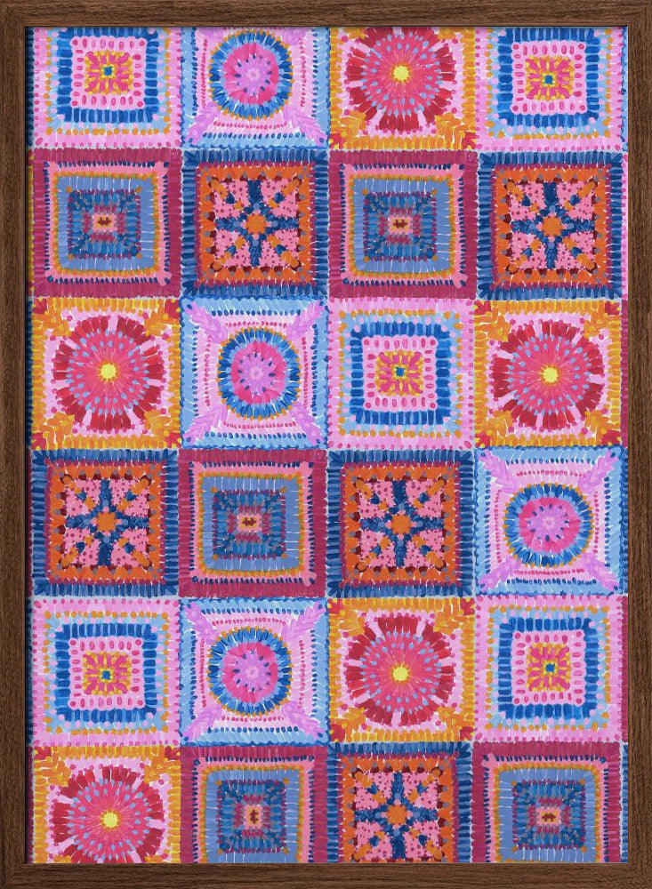 Granny squares blanket Poster