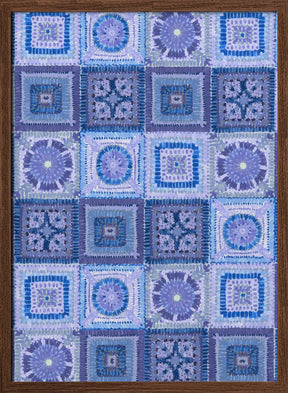 Granny squares blanket in blue Poster