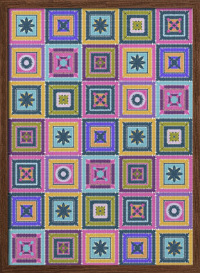 Colorful digital grandma squares II Poster