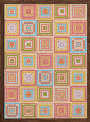 Colorful digital grandma squares III Poster