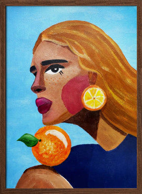 Woman With Orange Poster