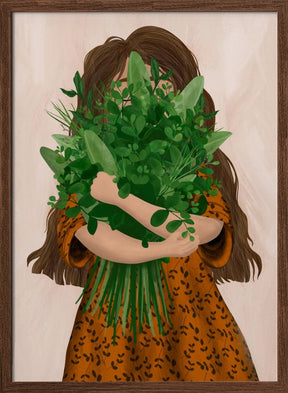 Girl with posy Poster