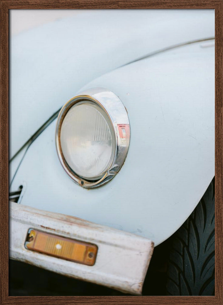 Pastel Volskwagen Beetle in the streets of Oaxaca Mexico Poster