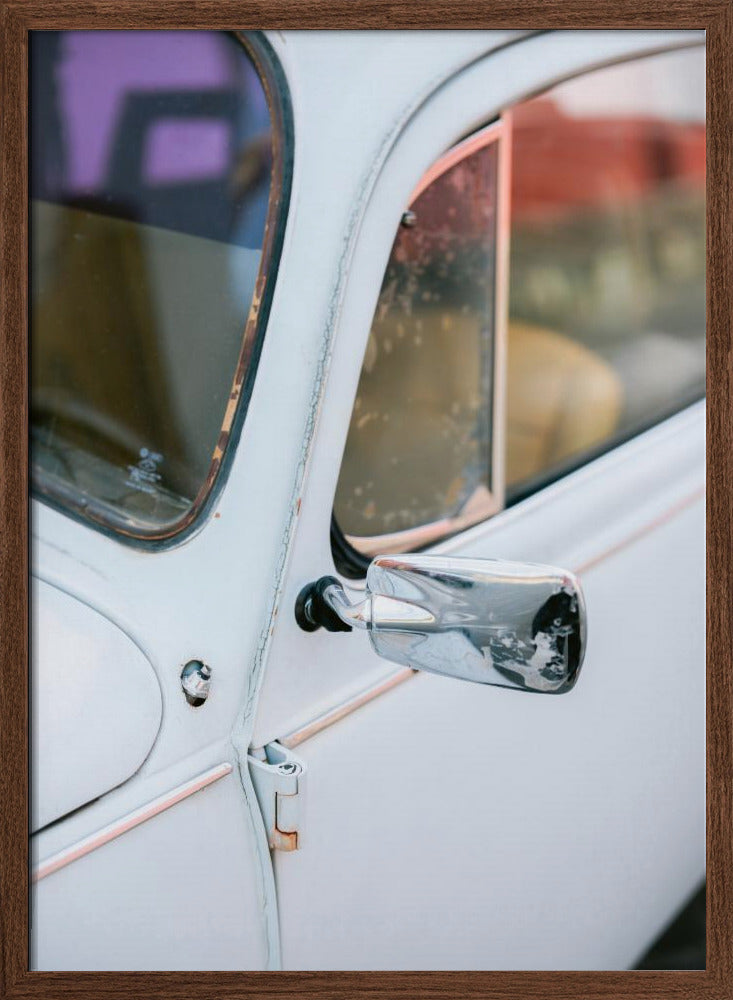 Pastel Volskwagen Beetle in the streets of Oaxaca Mexico Poster