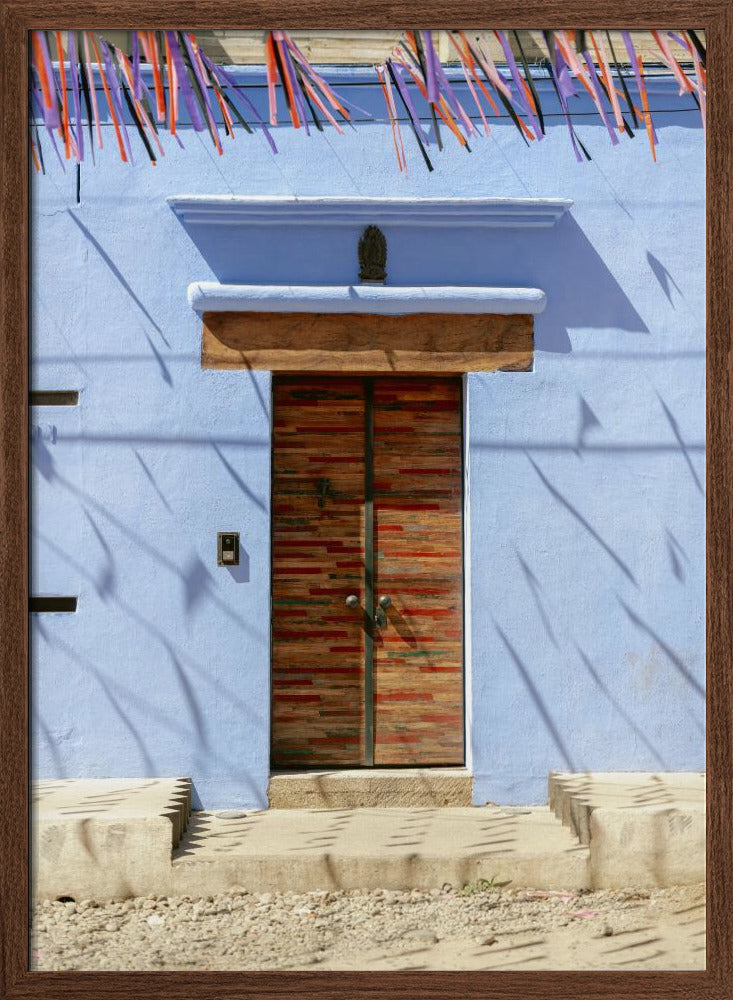 Oaxacan door - Colorful travel photography Mexico Poster