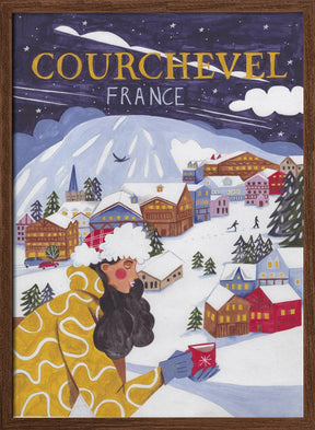 Travel Poster woman in France, Courchevel Poster