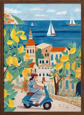 Travel poster woman on the Amalfi coast, Italy Poster