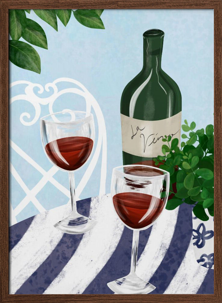 Red wine under the tree Poster