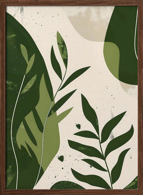 Green Abstract Leaves No 2 Poster