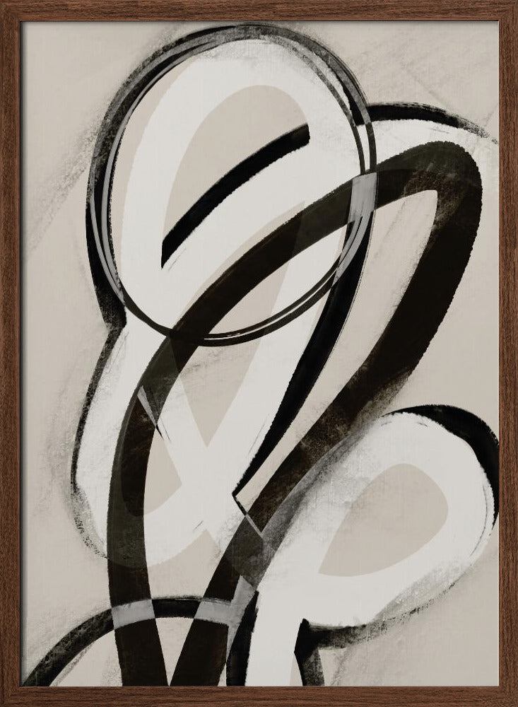 Black And White Strokes No 1 Poster