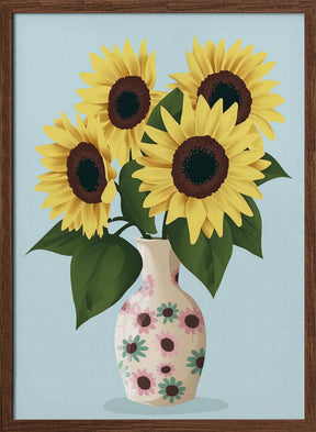 Vase of Sunflowers Poster