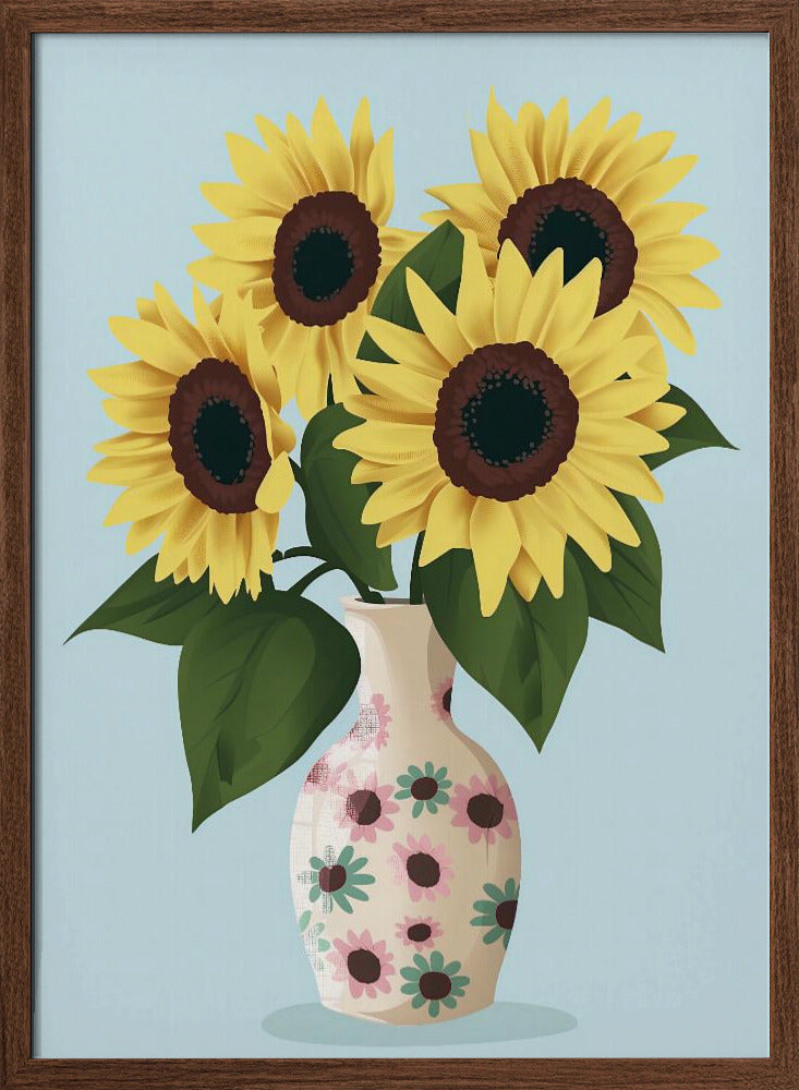 Vase of Sunflowers Poster