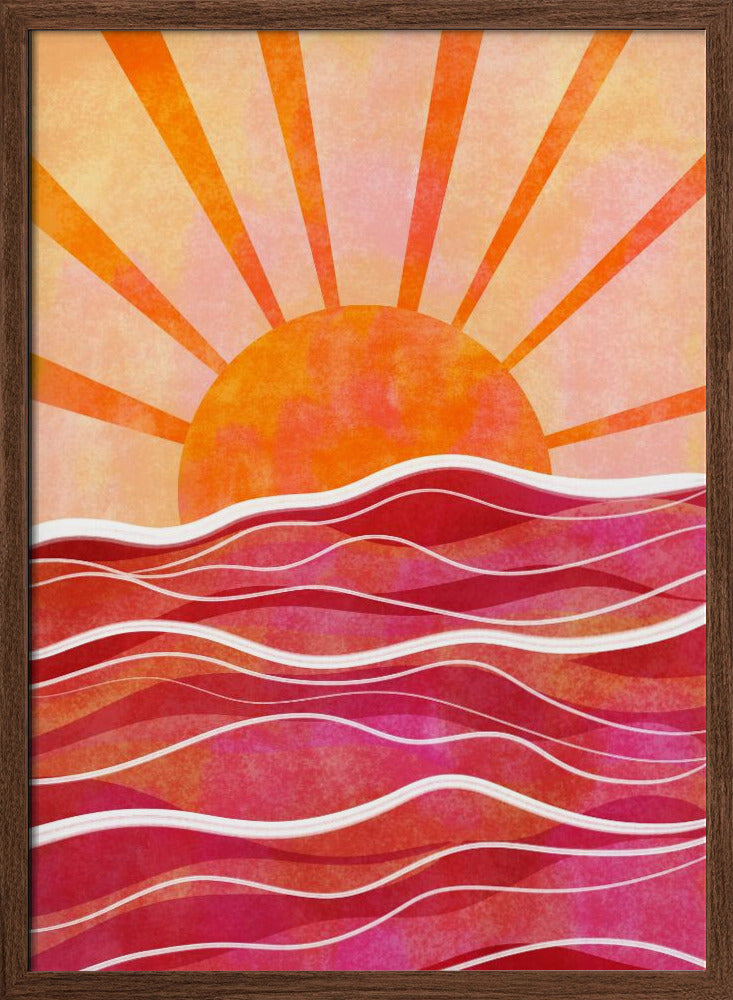 Sea Sunset Pink Poster