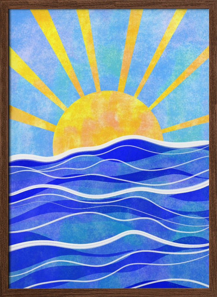 Sea Sunset Blue Poster